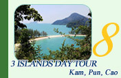 3 Islands Day Tour Kam, Pun, Cao